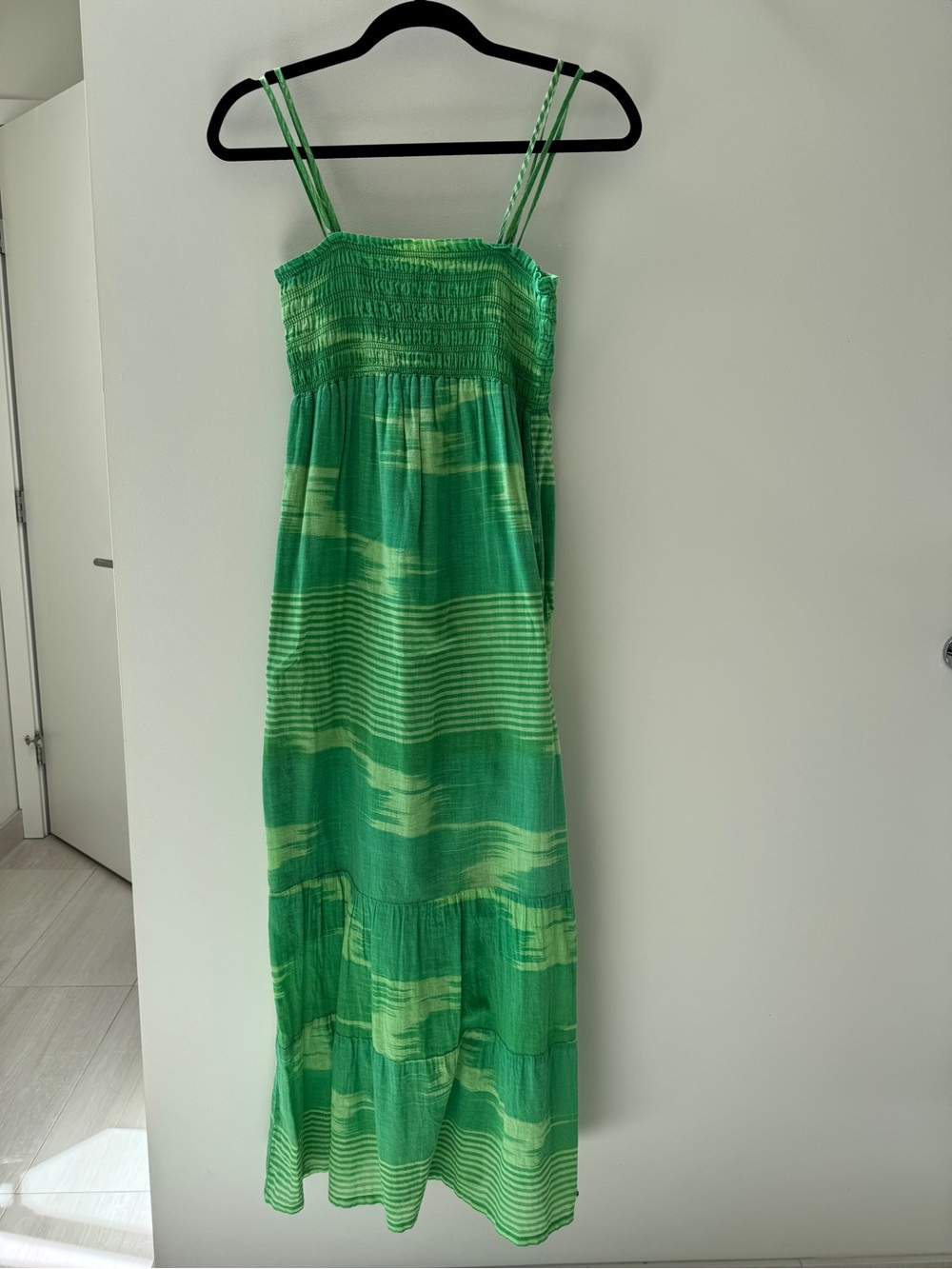 Roxy Green Smocked Maxi Dress